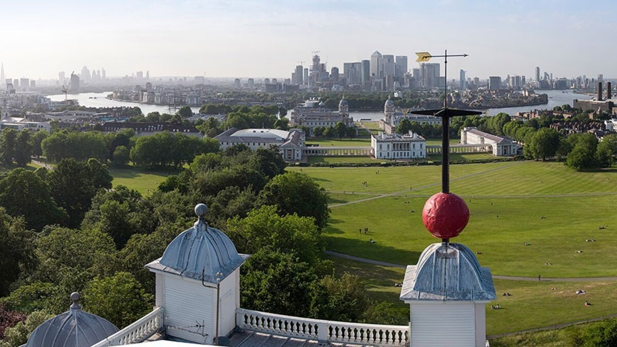 View across Greenwich Park towards Canary Wharf